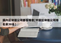 国内区块链公司都有哪些[中国区块链公司排名前30名]