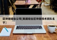 区块链硅谷公司[美国硅谷区块链技术团队名字]